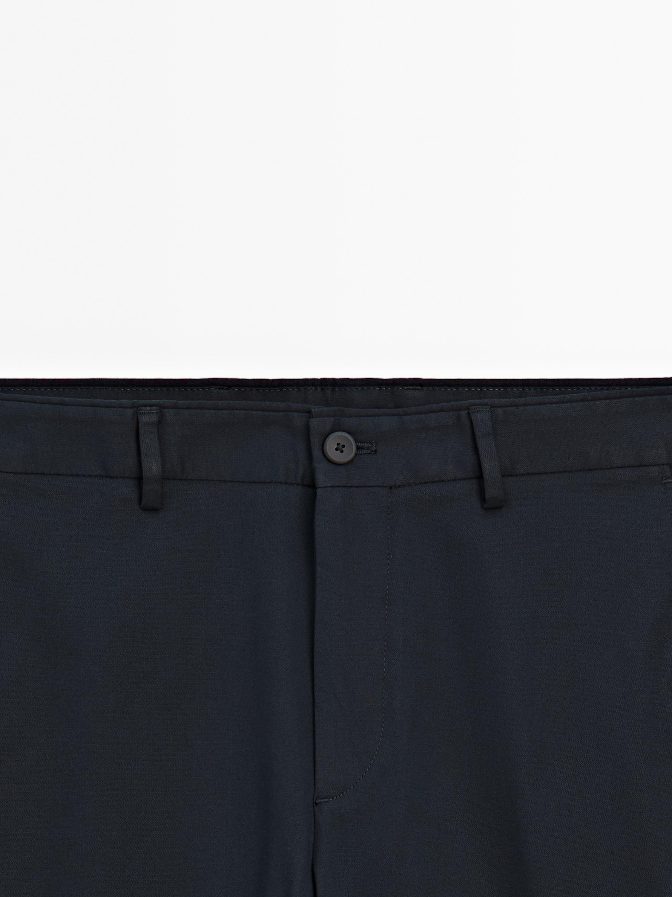 Pantalon tapered fit en coton mélang